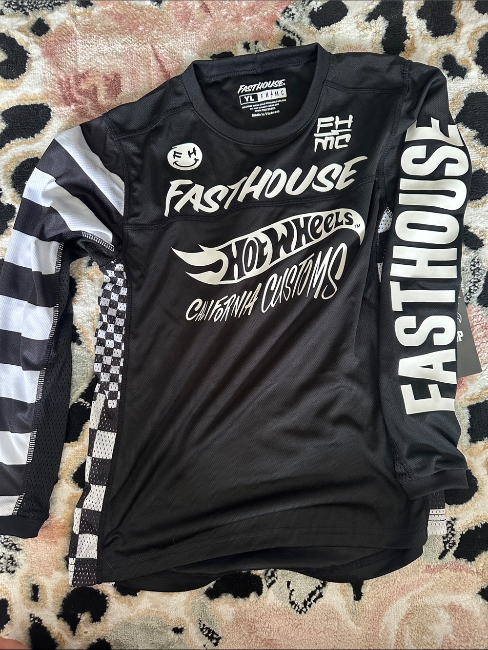 Fasthouse x Hot Wheels Black Long Sleeve Kids Jersey